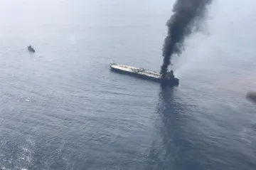 U Srí Lanky začal hořet supertanker New Diamond