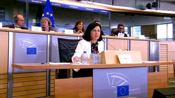 Věra Jourová při slyšení v Evropském parlamentu