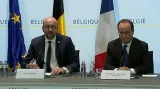 Belgický premiér Michel a francouzský prezident Hollande k zadržení Abdeslama