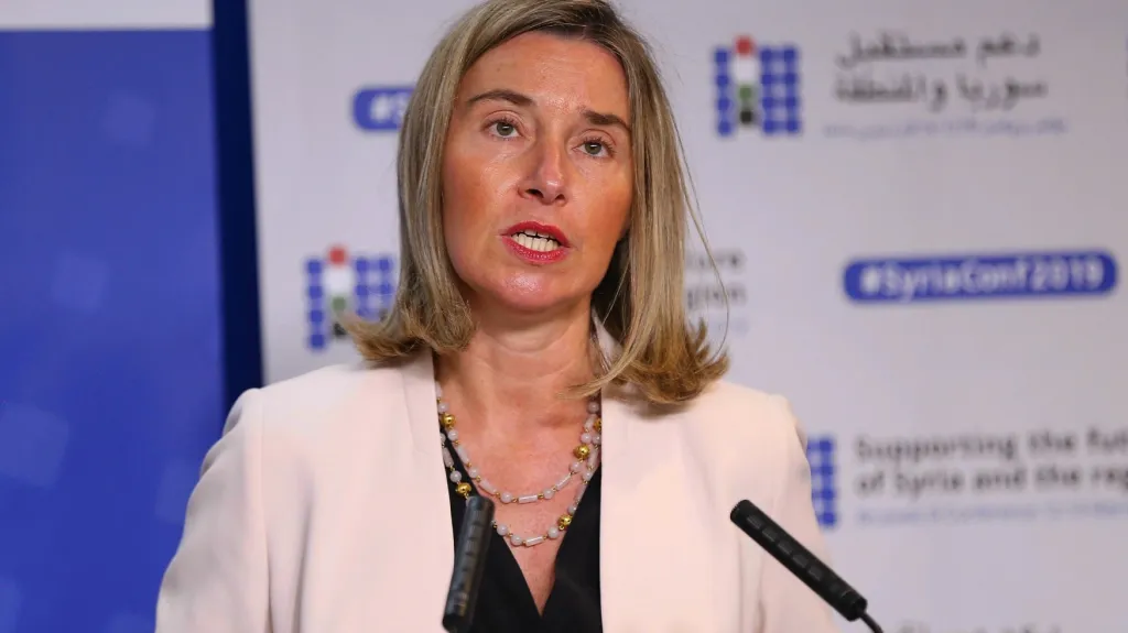 Federica Mogheriniová na konferenci o budoucnosti Sýrie