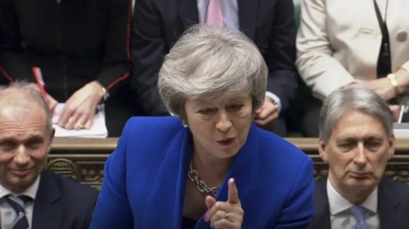 Premiérka Mayová při interpelacích v Dolní sněmovně Zdroj: ČTK/AP/House of Commons