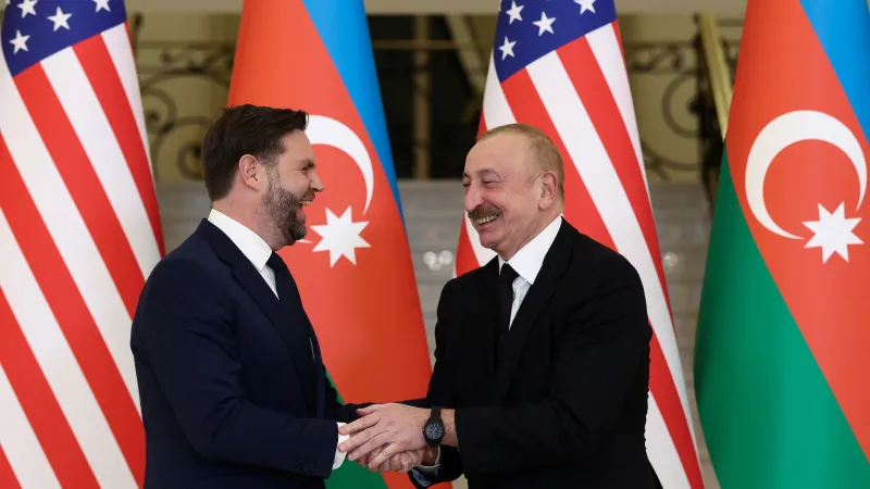 Americký viceprezident JD Vance a ázerbájdžánský prezident Ilham Alijev
