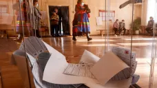 Volební místnost ve vesnici Bolšoj Kunalej v Burjatsku
