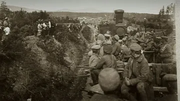 Vojenské jednotky při přesunu přes Sibiř