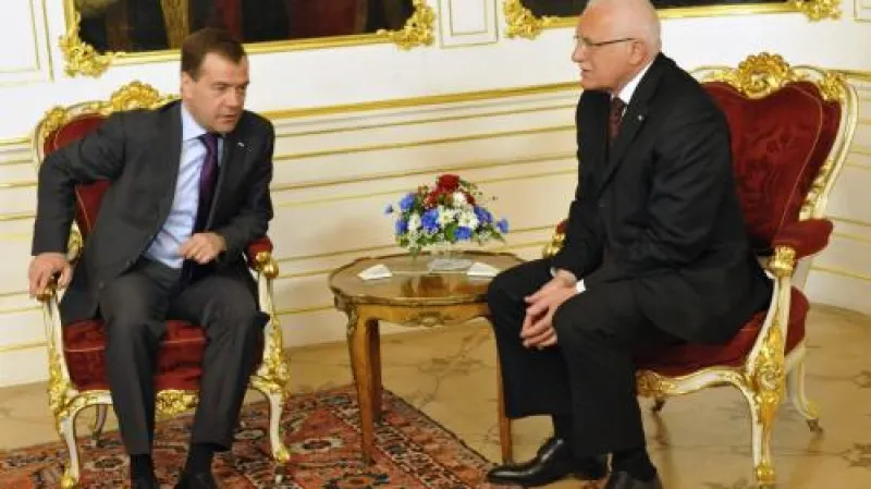 Václav Klaus a Dmitrij Medvěděv