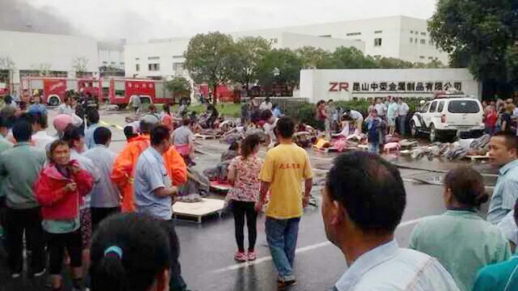 Exploze v čínské továrně