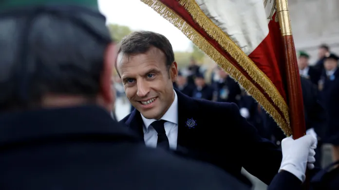 Francouzský prezident Emmanuel Macron na slavnosti v Paříži
