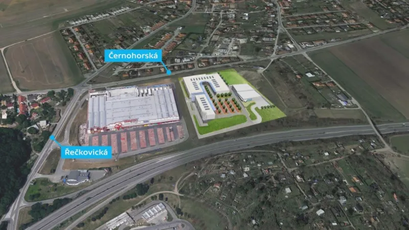 Vizualizace nového obchodního centra v Brně - Ivanovicích