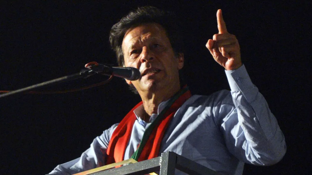 Lídr a kandidát Hnutí za spravedlnost Imran Chán