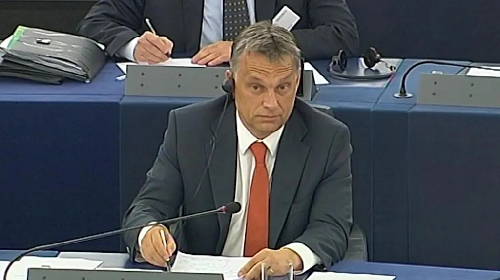 Maďarský premiér Viktor Orbán v Evropském parlamentu