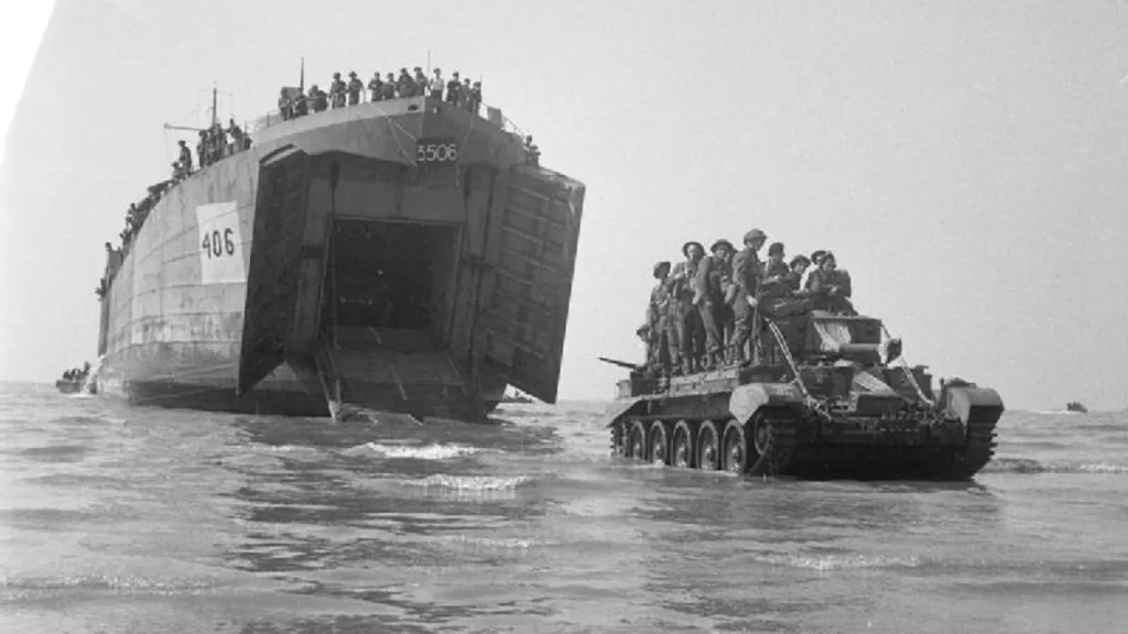 Britské jednotky při vylodění v Normandii