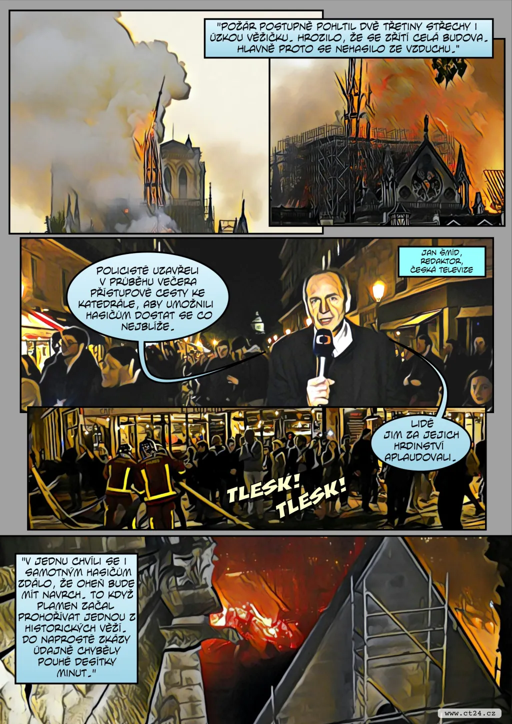 Komiks: Požár Notre-Dame