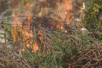 Při pálení větví a klestí je třeba opatrnost. Počasí nahrává šíření požárů