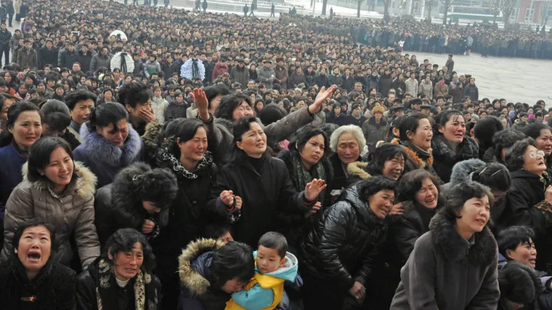 Davy truchlících Severokorejců