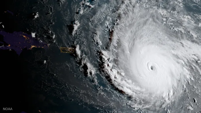 Satelitní snímek hurikánu Irma