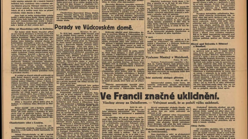 Národní listy z 30. září 1938