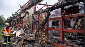 Následky požáru plaveckého bazénu v Českém Krumlově, 9. září 2024