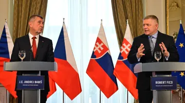 Český premiér Andrej Babiš (ANO) a slovenský premiér Robert Fico (Smer)