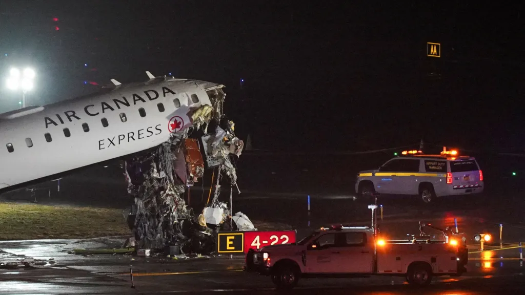 Poškozené letadlo společnosti Air Canada
