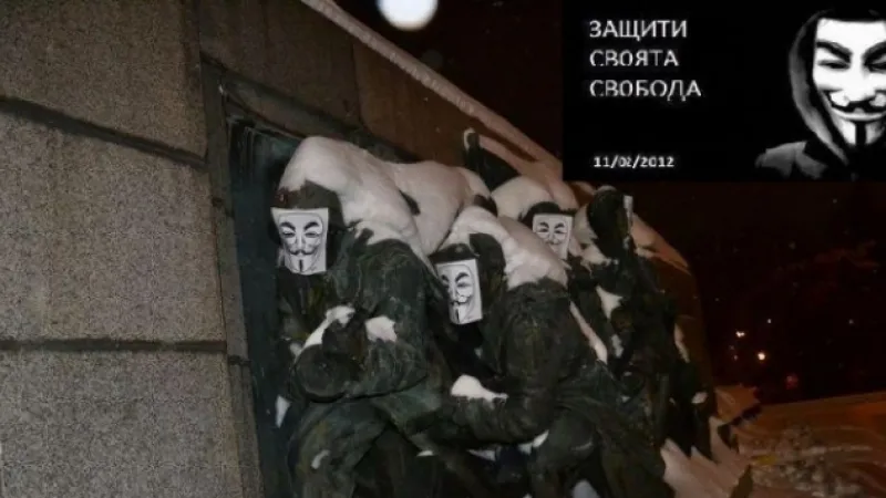 Památník Rudé armády v Sofii v únoru 2012