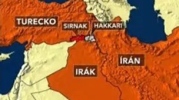 Mapka území Turecka, Iráku a Íránu