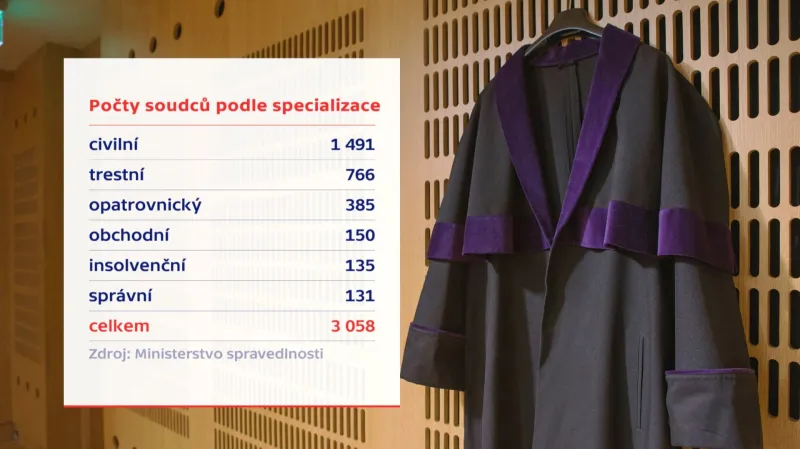 Počty soudců podle specializace