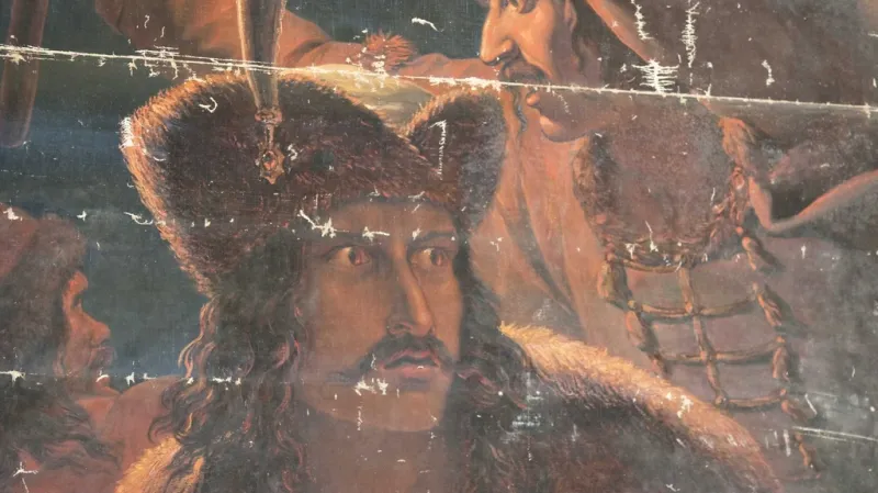 Zavraždění sv. Václava na obraze Antona Pettera (1844)