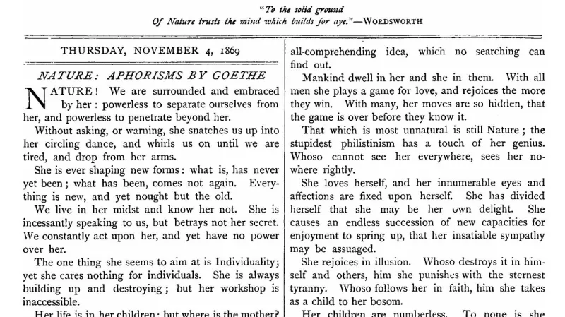 První číslo žurnálu Nature