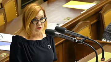 Ministryně financí Alena Schillerová (ANO) během jednání Poslanecké sněmovny