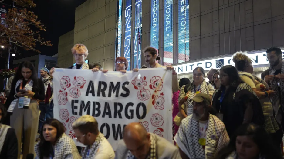 Propalestinská demonstrace v Chicagu
