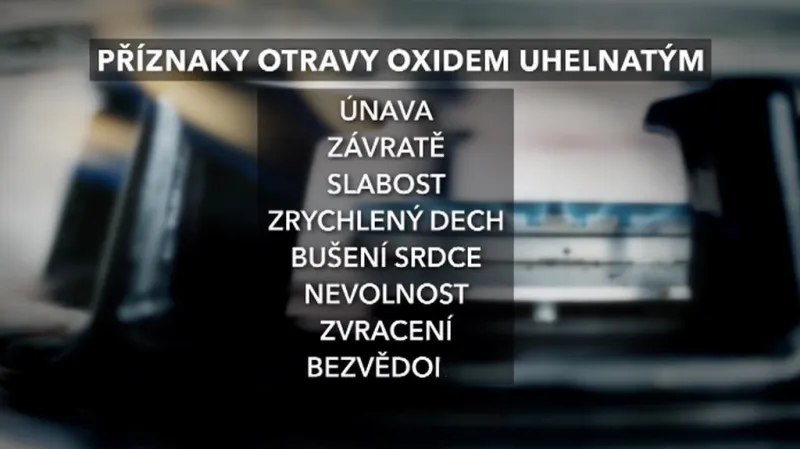 Příznaky otravy oxidem uhelnatým