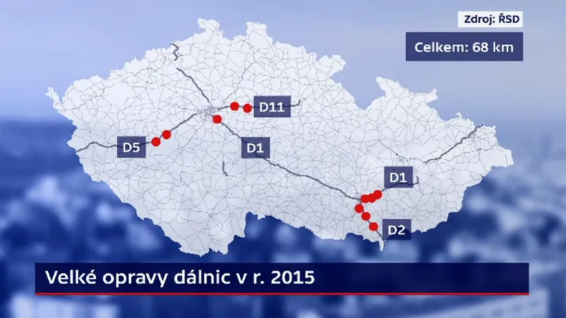 Opravy dálnic v roce 2015