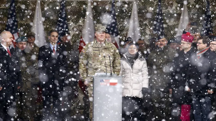 Uvítání amerických vojáků v Polsku