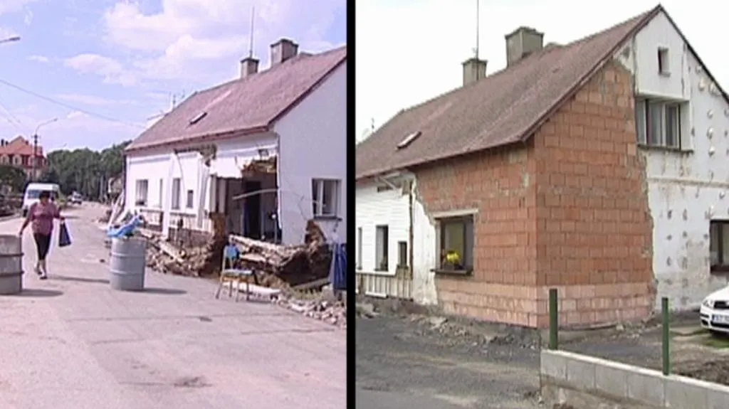 Oprava poničeného domu v Raspenavě