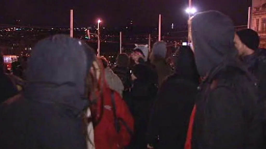 Squatteři na demonstraci