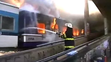 Požár vlaku