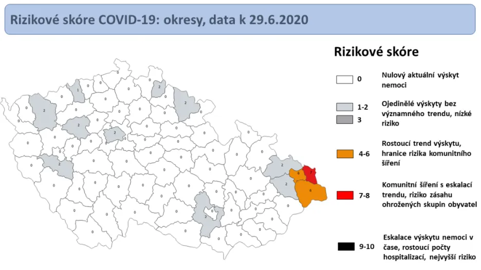Aktuální epidemiologická situace v regionech Česka