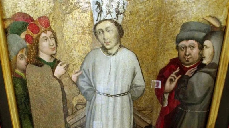 Podobizna Jana Husa na oltáři kostela svatého Václava v Roudníkách