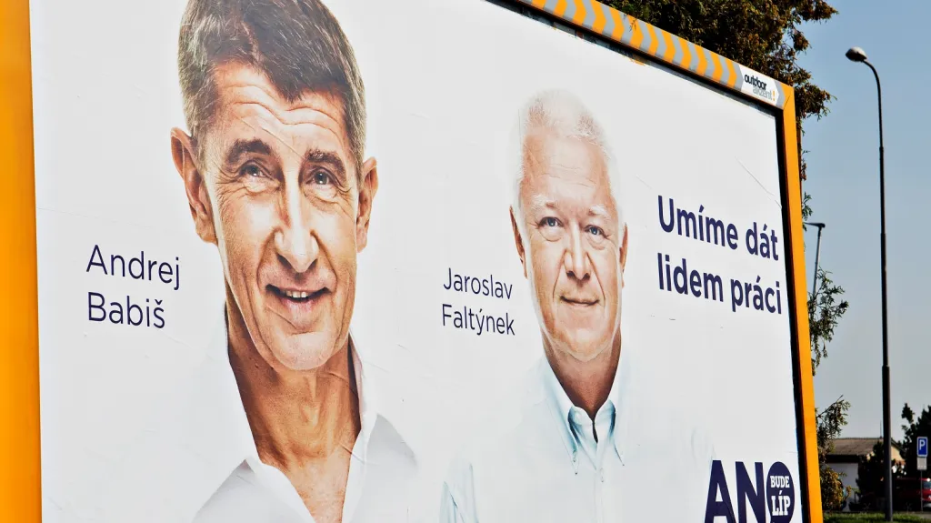 Předvolební billboard Hnutí ANO