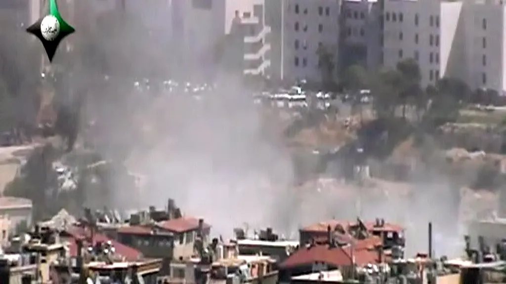Následky výbuchu v Damašku