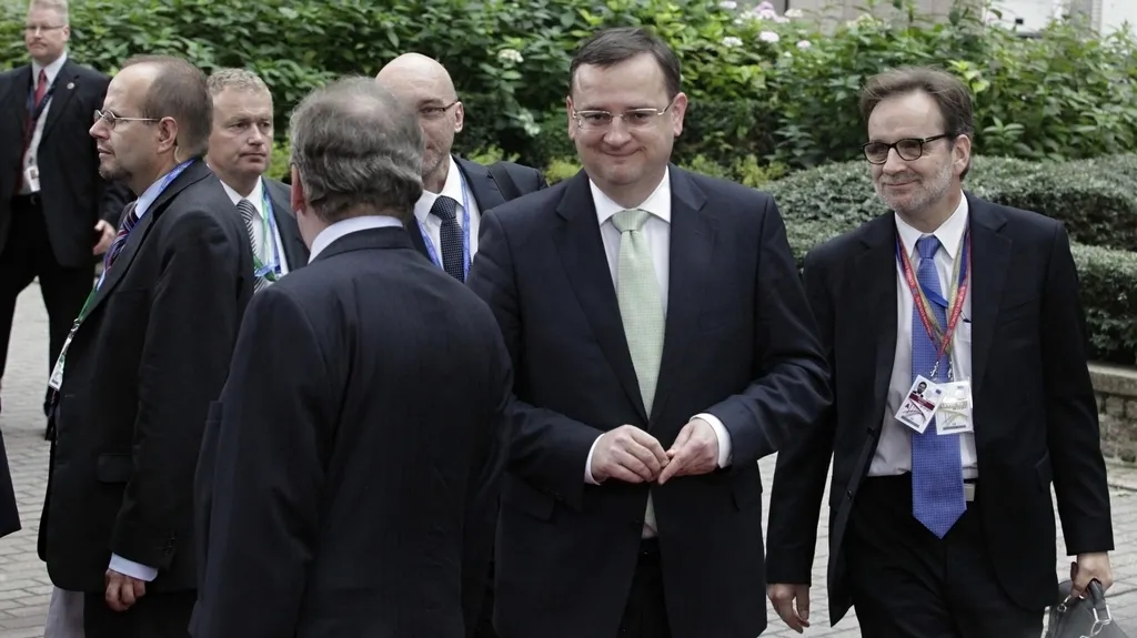 Petr Nečas na bruselském summitu EU