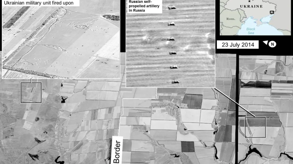 Snímky zveřejněné USA mají dokazovat ruské ostřelování Ukrajiny