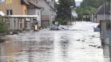 Blesková povodeň v obci Kryry (Lounsko)