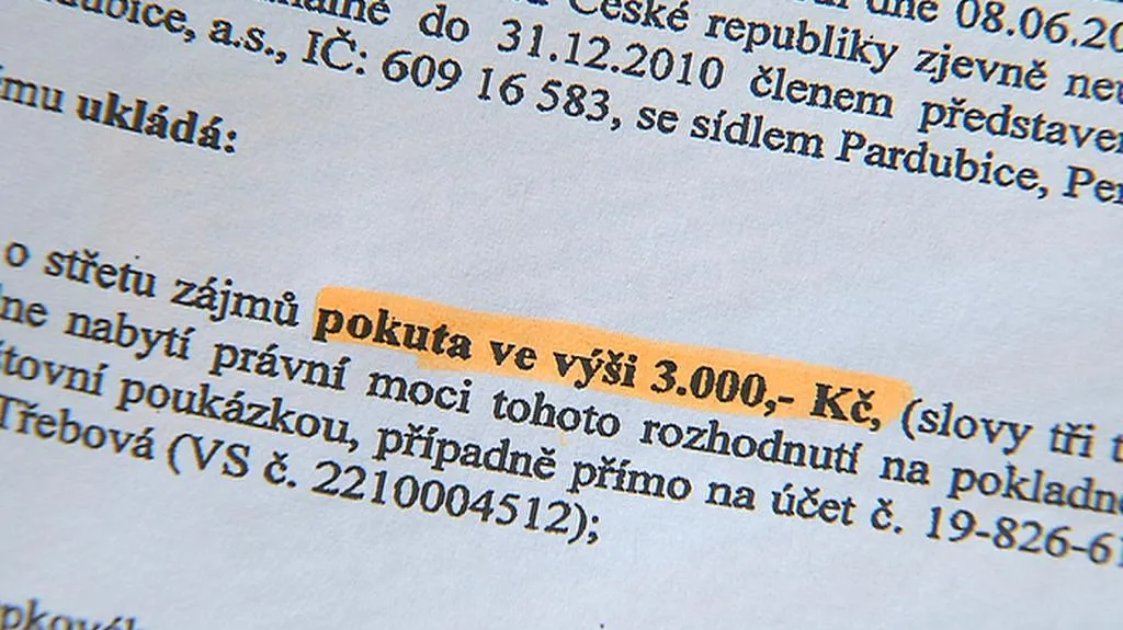 Zákon o střetu zájmů - přestupky