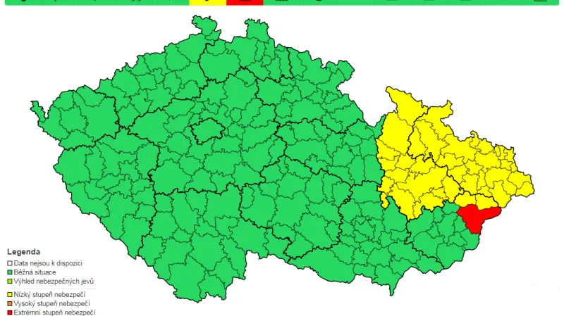 Výstraha ČHMÚ (9. září)