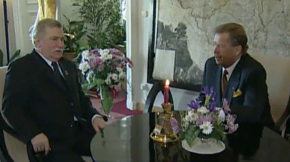 Lech Walesa a Václav Havel