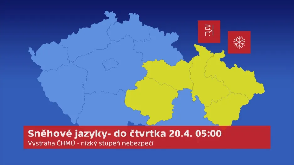 Výstraha - sněhové jazyky