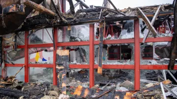 Vyhořelý bazén v Českém Krumlově