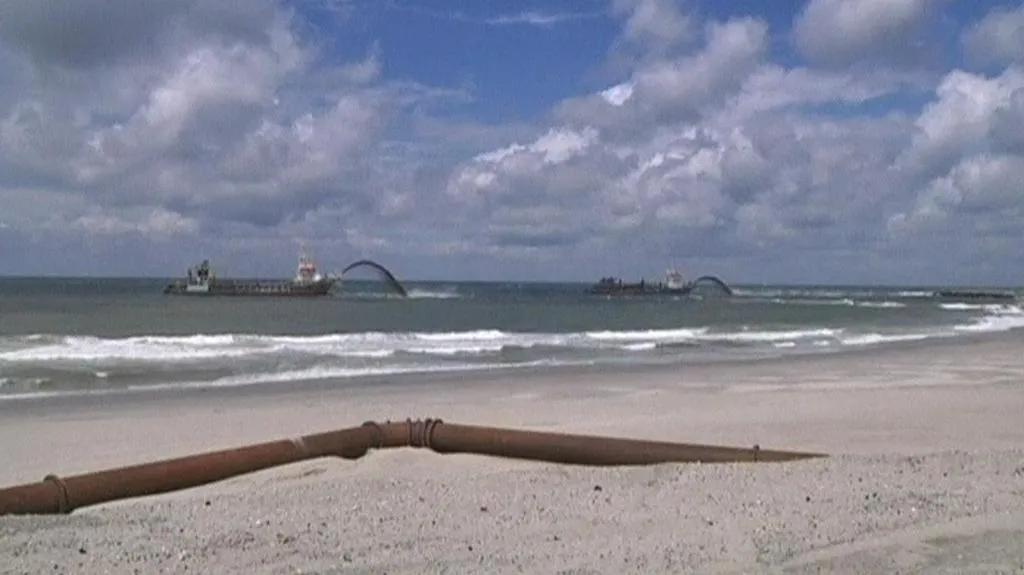 Stavba hráze v Rotterdamu