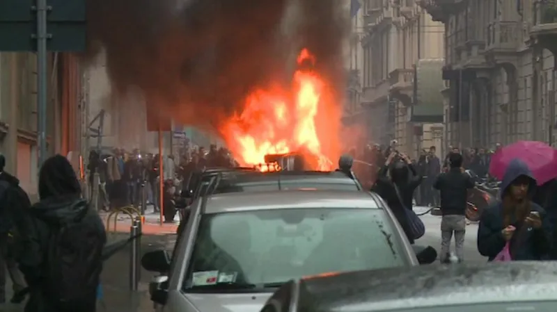 Páteční milánské protesty proti Expu se zvrhly v násilnosti